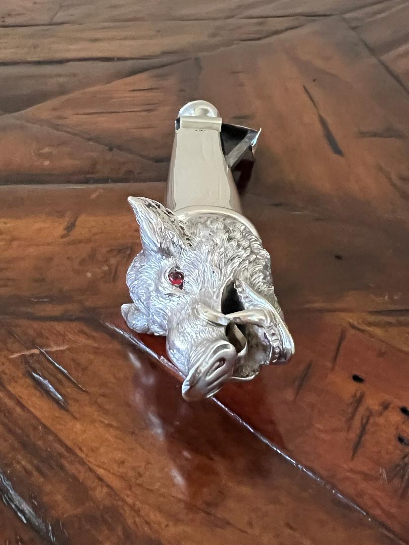 Rare Antique Novelty Sterling Silver Cigar Cutter - 1899 London England