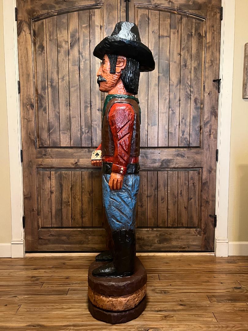 Vintage Frank Gallagher 6 Ft Cowboy Carved Wooden Statue