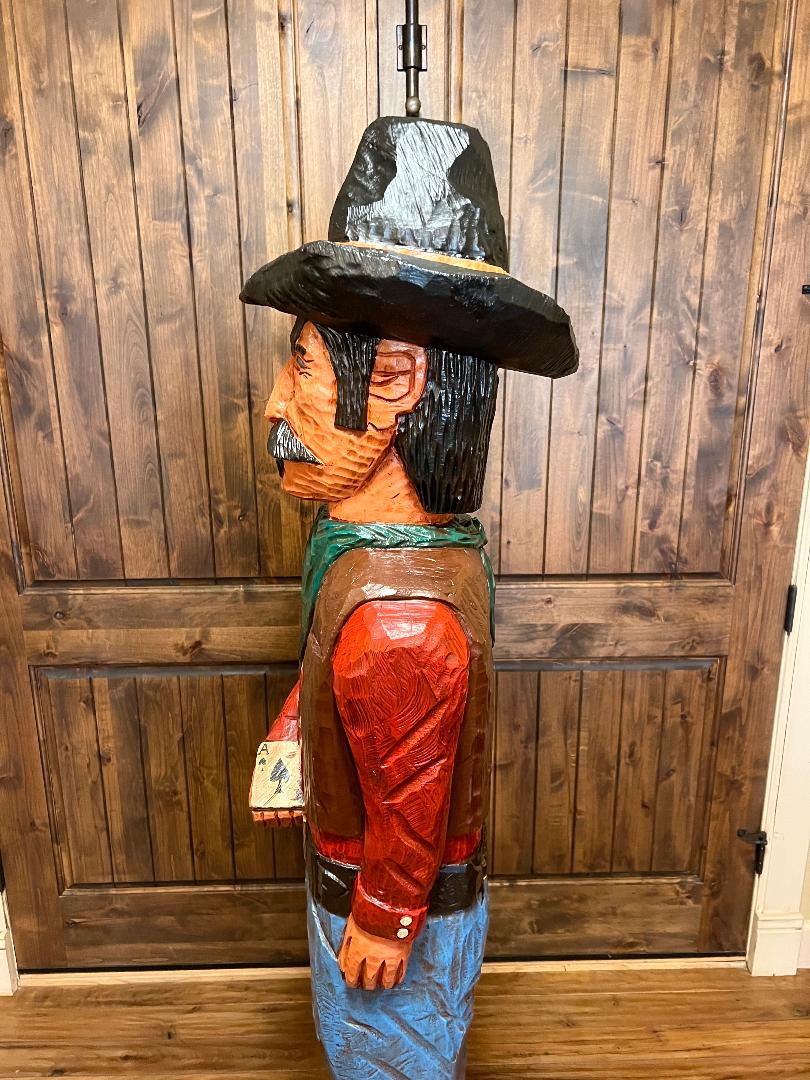 Vintage Frank Gallagher 6 Ft Cowboy Carved Wooden Statue