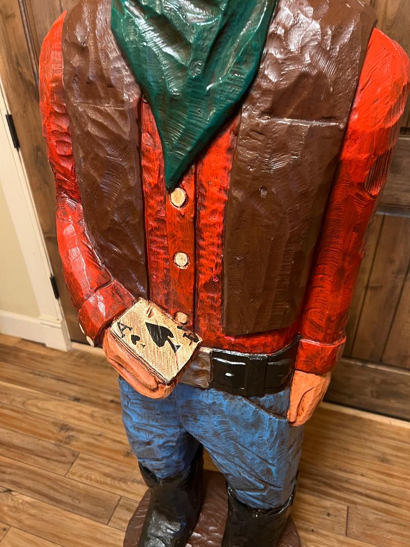 Vintage Frank Gallagher 6 Ft Cowboy Carved Wooden Statue