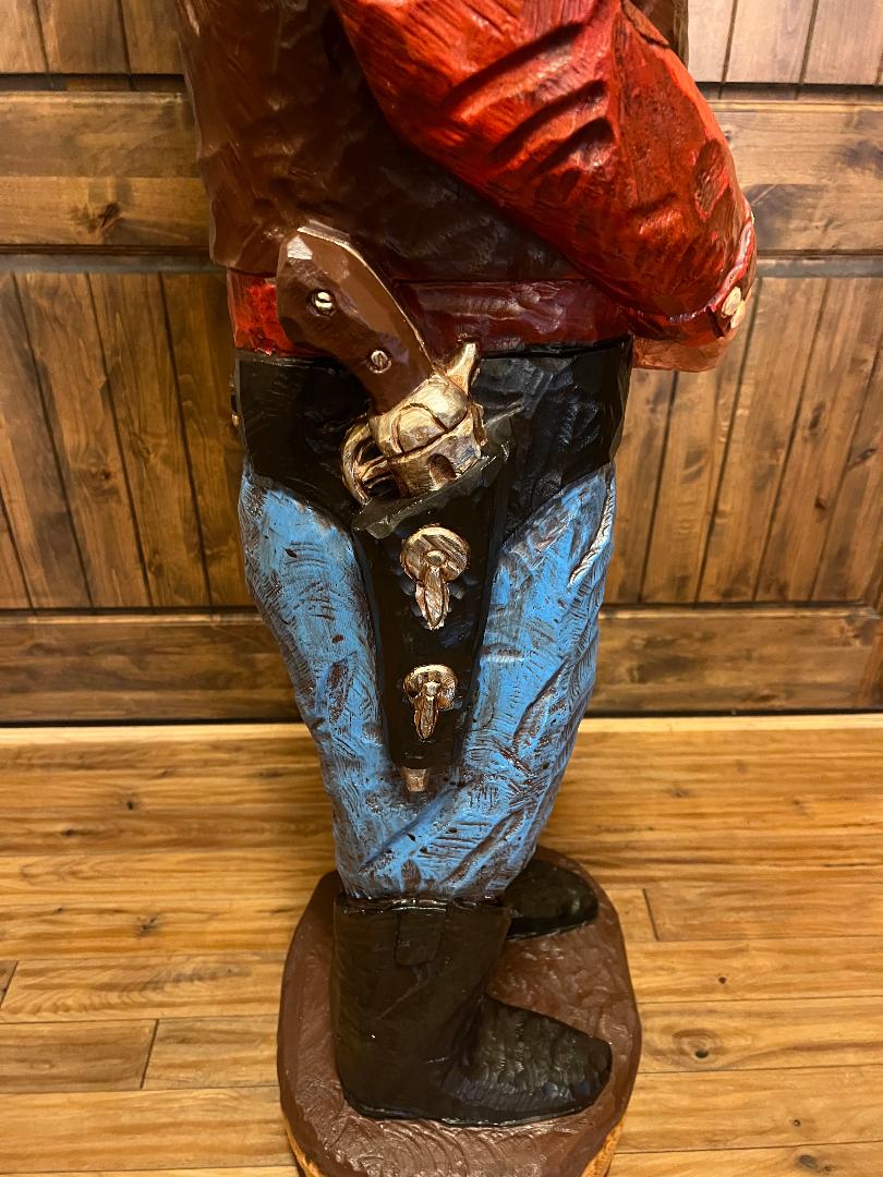 Vintage Frank Gallagher 6 Ft Cowboy Carved Wooden Statue
