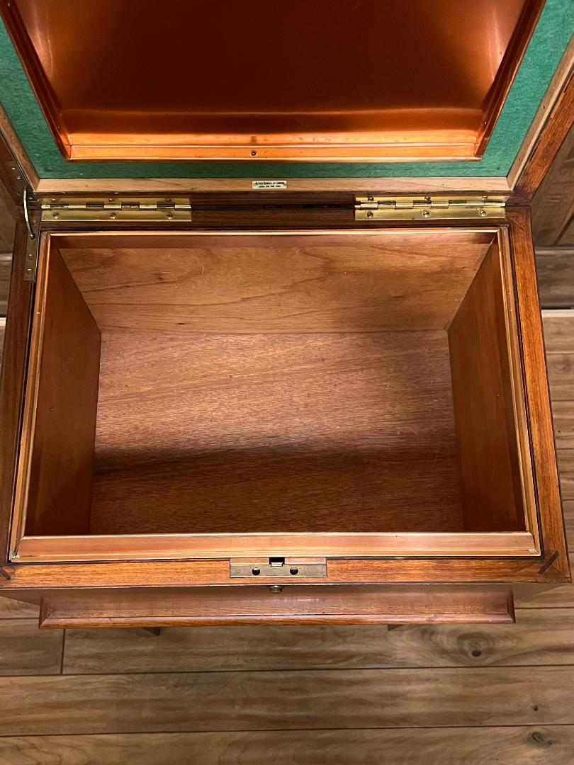 Alfred Dunhill Humidor London NY Paris Copper & Cedar lined Cigar Box Antique Cabinet
