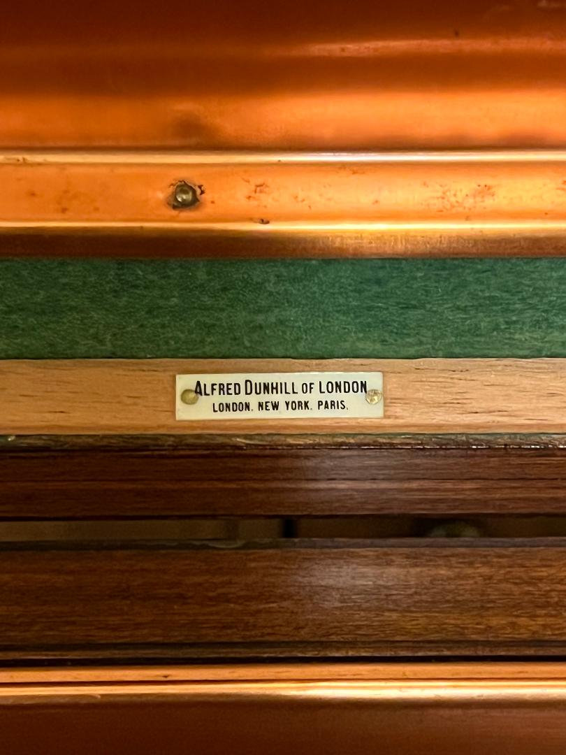 Alfred Dunhill Humidor London NY Paris Copper & Cedar lined Cigar Box Antique Cabinet