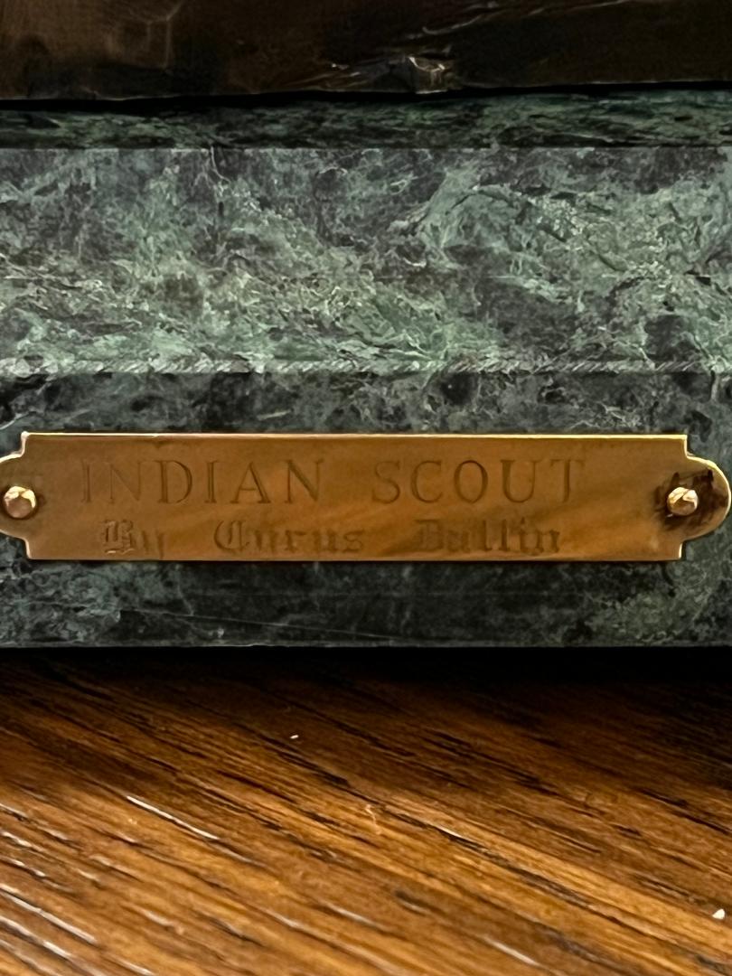 Large 33" Bronze Sculpture " Indian Scout " By Cyrus Dallin