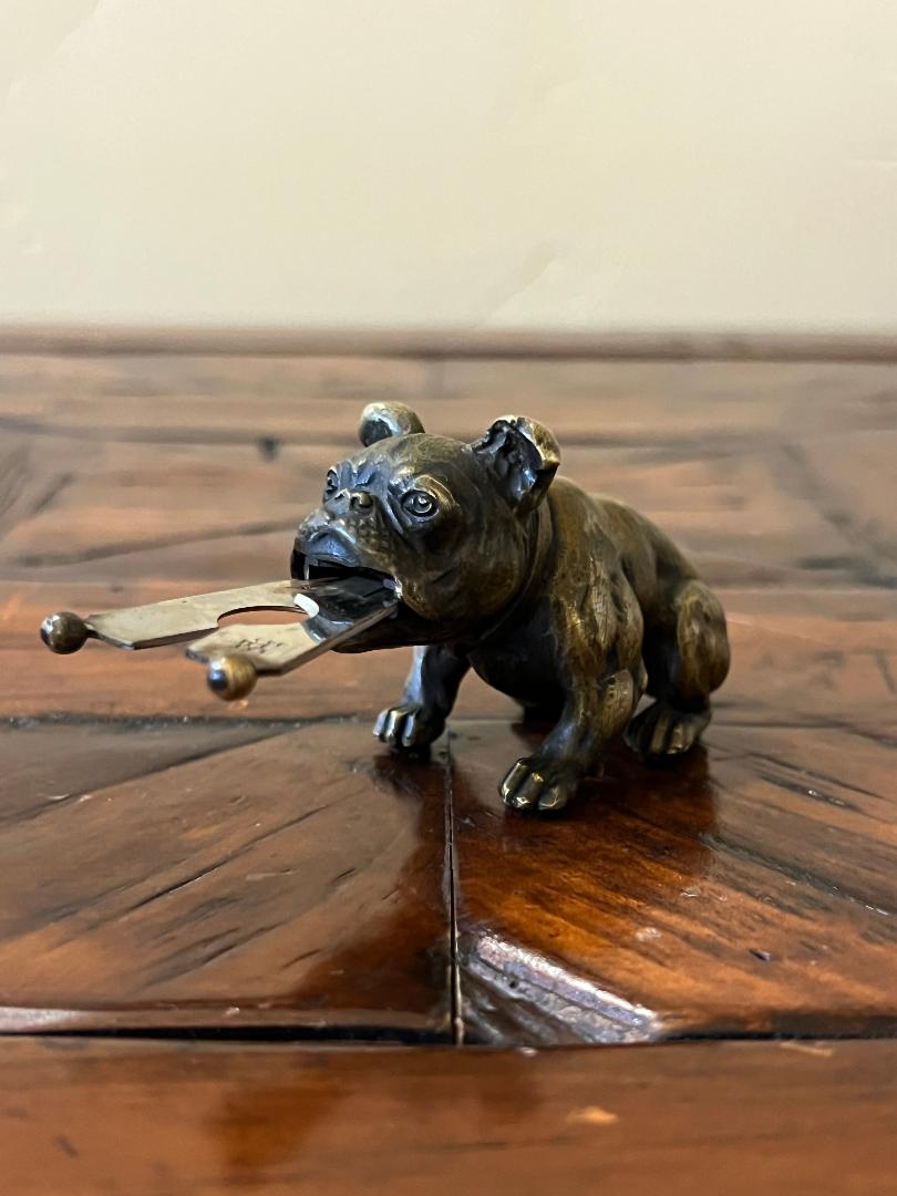 Vintage Austrian Bronze English Bulldog Cigar Cutter c. 1900s