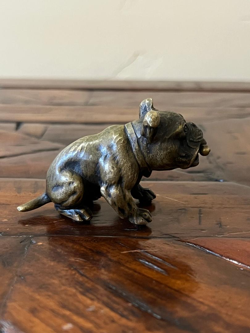 Vintage Austrian Bronze English Bulldog Cigar Cutter c. 1900s