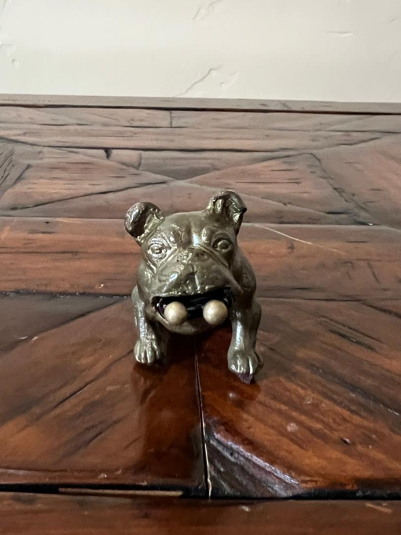 Vintage Austrian Bronze English Bulldog Cigar Cutter c. 1900s