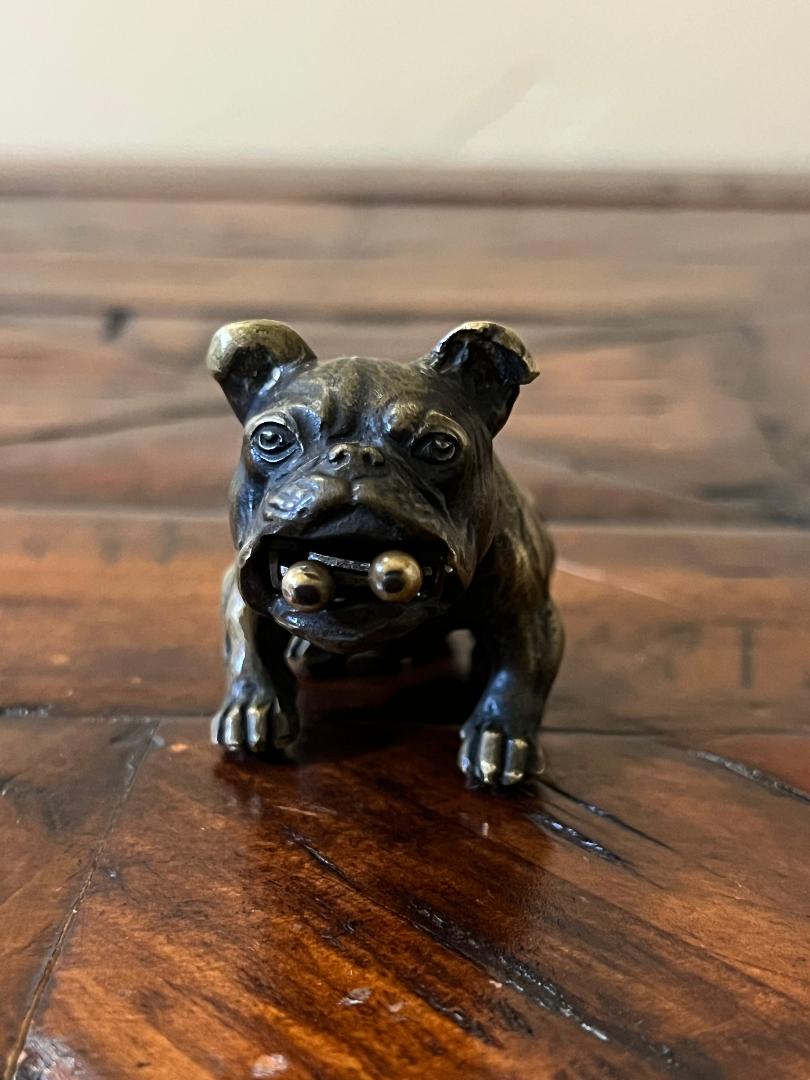 Vintage Austrian Bronze English Bulldog Cigar Cutter c. 1900s