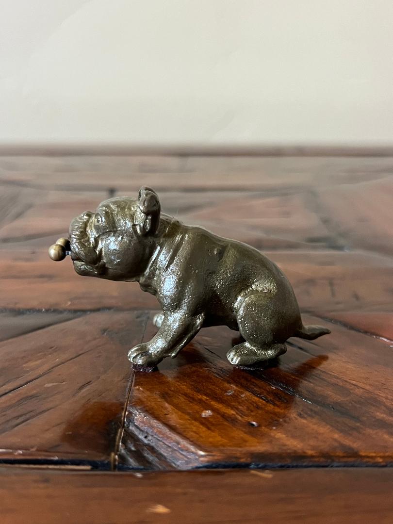 Vintage Austrian Bronze English Bulldog Cigar Cutter c. 1900s