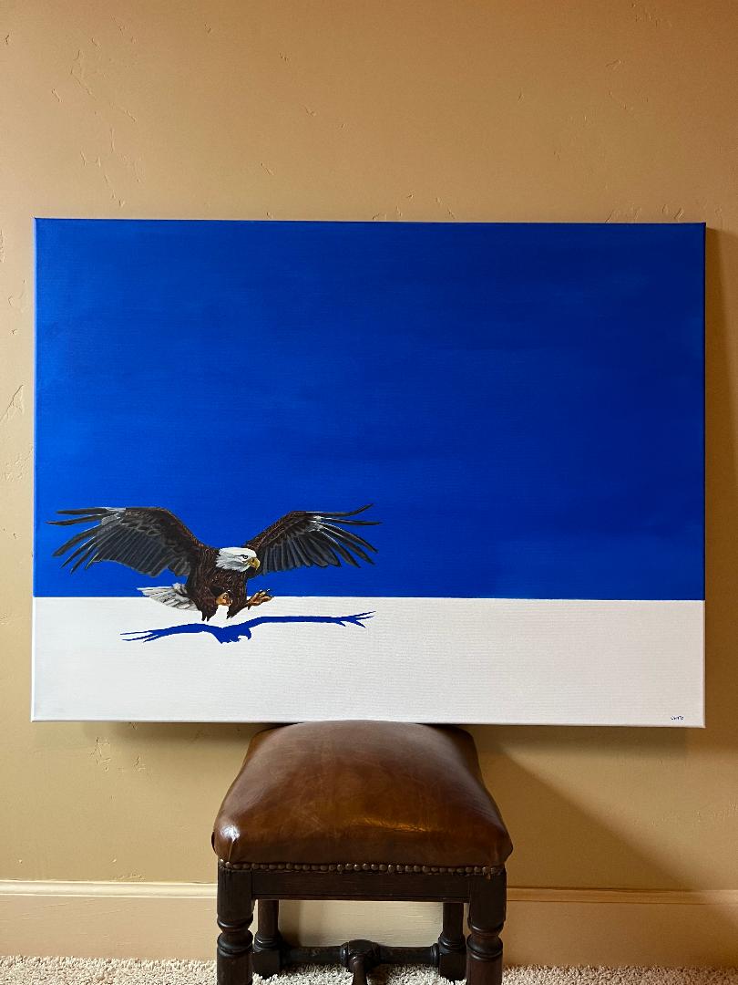 White Earth Eagle 30 x 40 Oil on Canvas Painting by Julian Centofante
