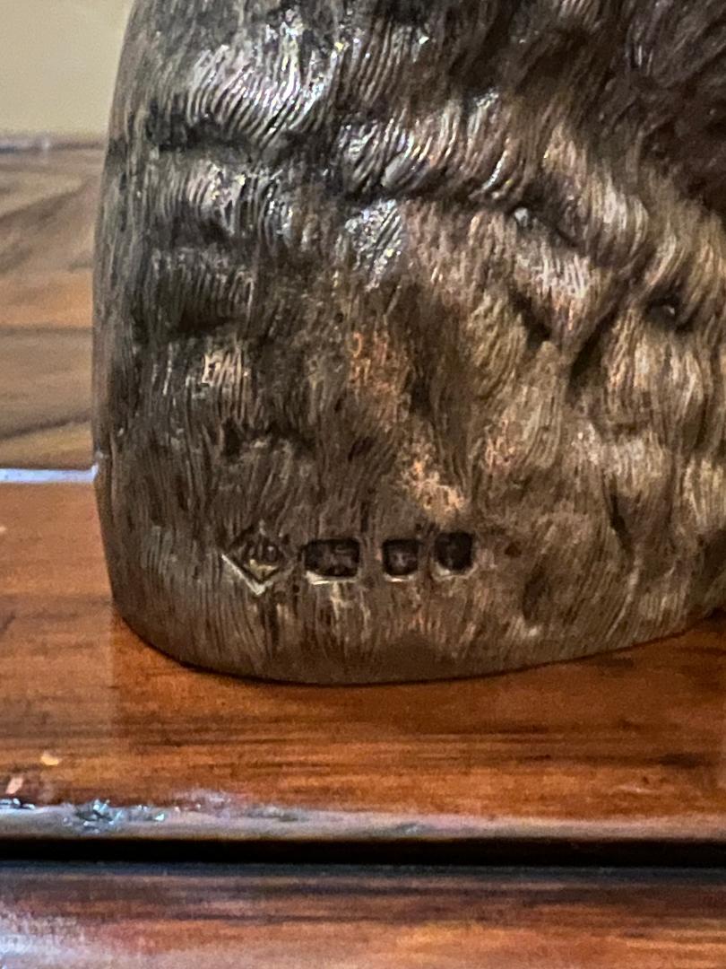 Dunhill London 1974 Solid Sterling Silver Fox Head Paperweight