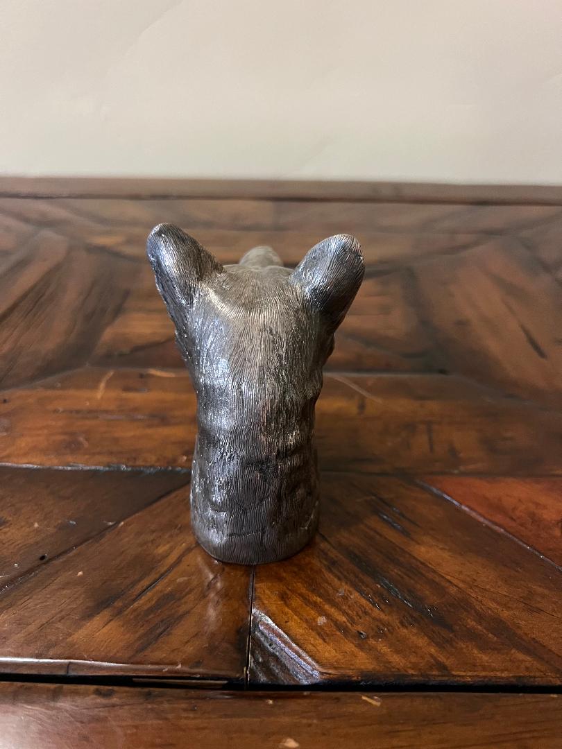 Dunhill London 1974 Solid Sterling Silver Fox Head Paperweight