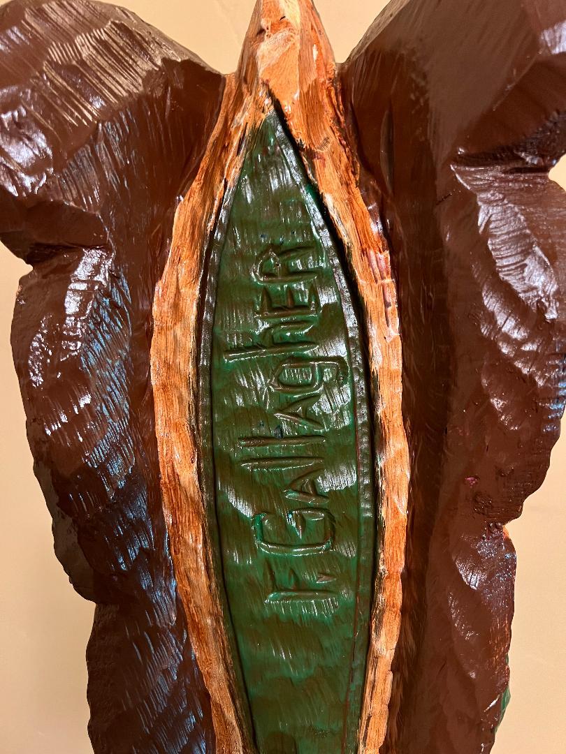 Vintage Frank Gallagher 30" Table Top Cigar Store Indian Wood Carving Statue