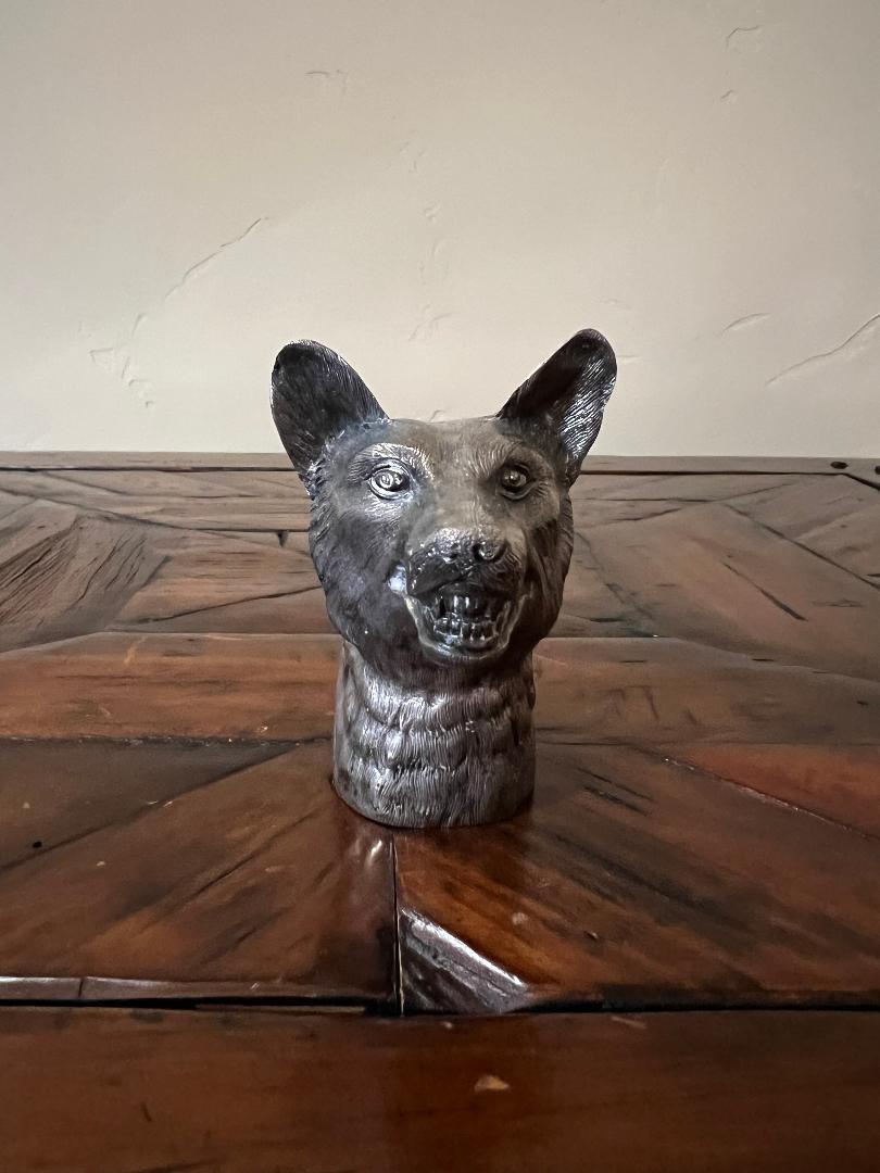 Dunhill London 1974 Solid Sterling Silver Fox Head Paperweight