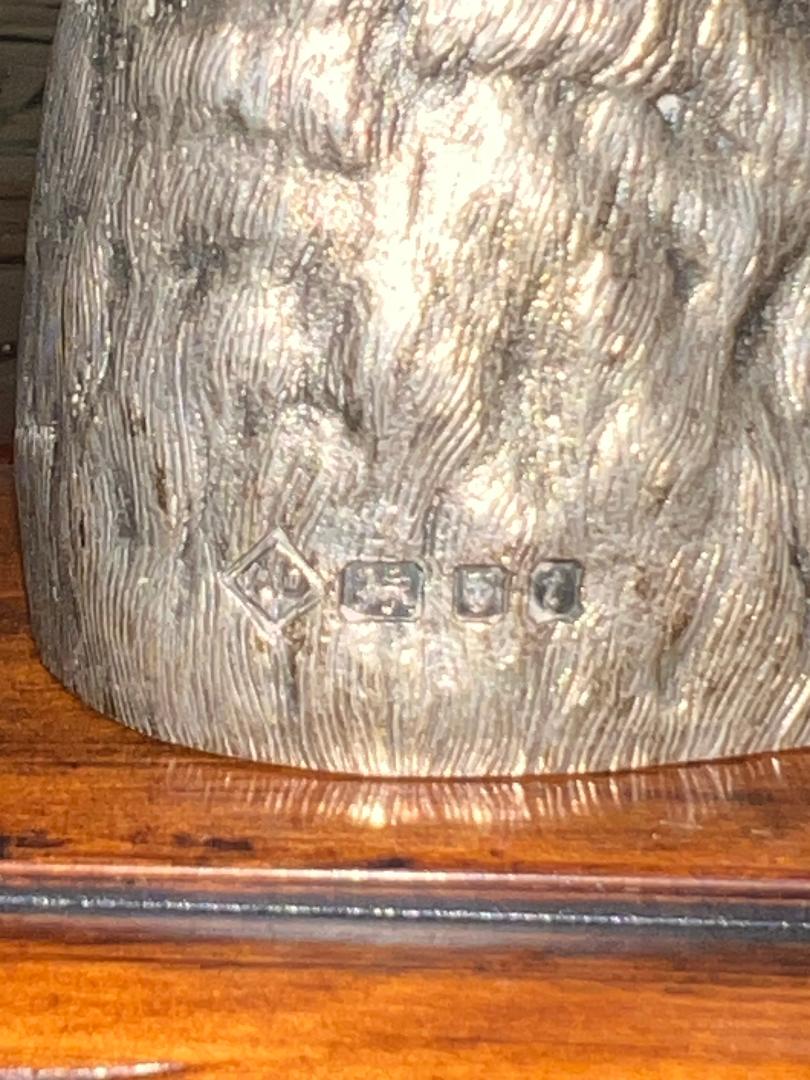 Dunhill London 1974 Solid Sterling Silver Fox Head Paperweight