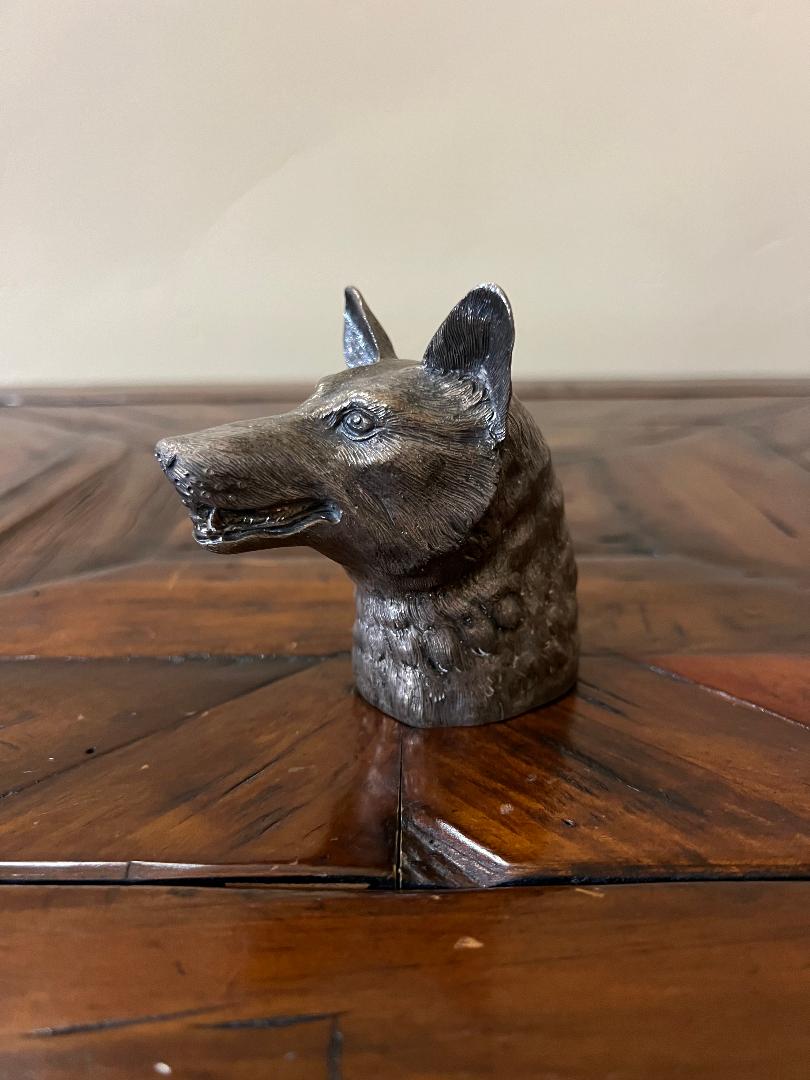 Dunhill London 1974 Solid Sterling Silver Fox Head Paperweight