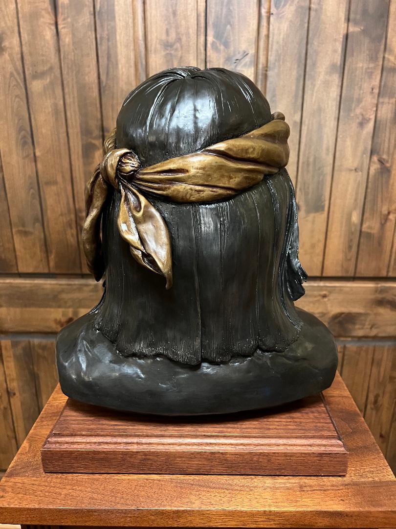 Geronimo Apache Bronze Bust with Pedestal 1988 by sculptor Joseph 2 of 25 made