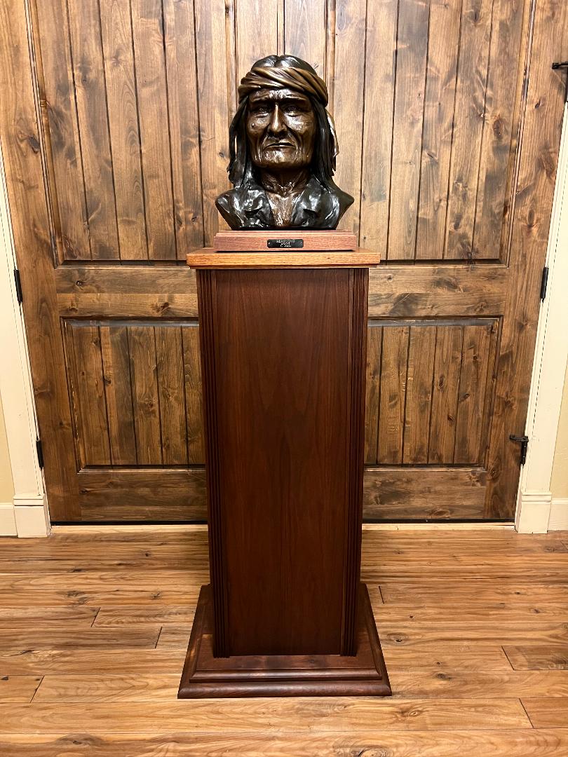 Geronimo Apache Bronze Bust with Pedestal 1988 by sculptor Joseph 2 of 25 made