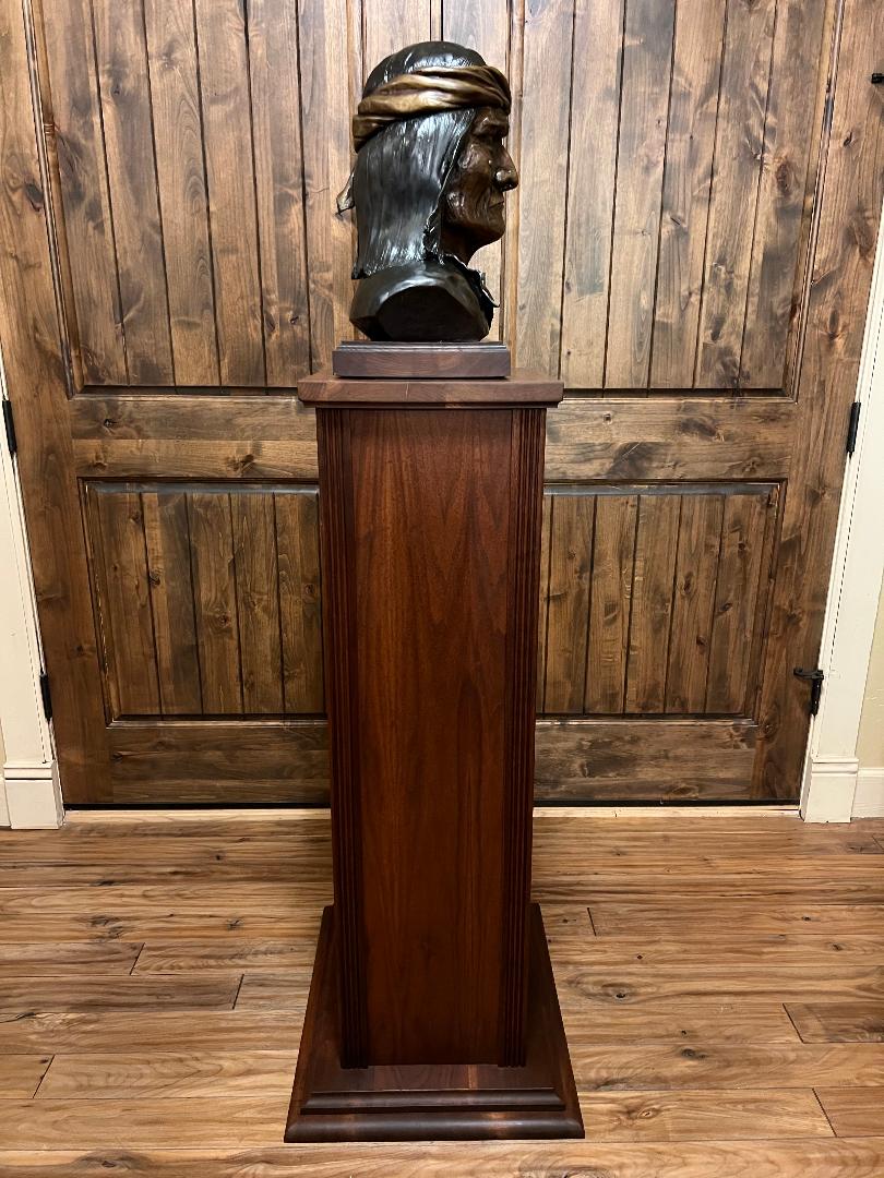 Geronimo Apache Bronze Bust with Pedestal 1988 by sculptor Joseph 2 of 25 made