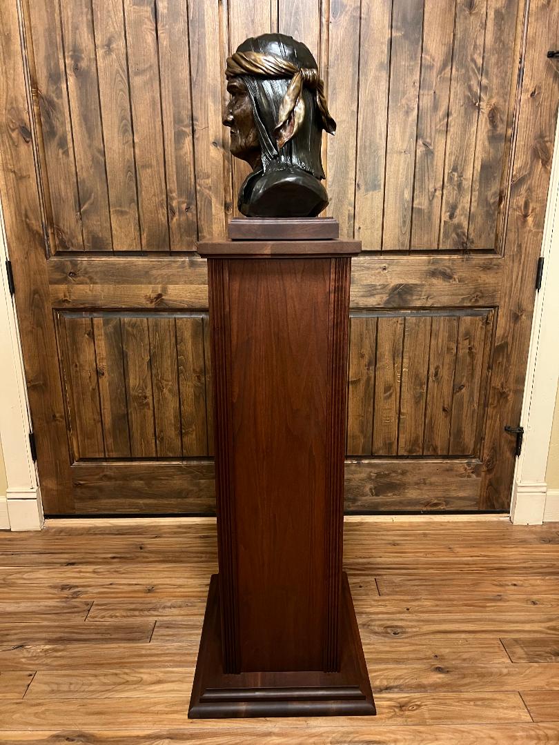 Geronimo Apache Bronze Bust with Pedestal 1988 by sculptor Joseph 2 of 25 made