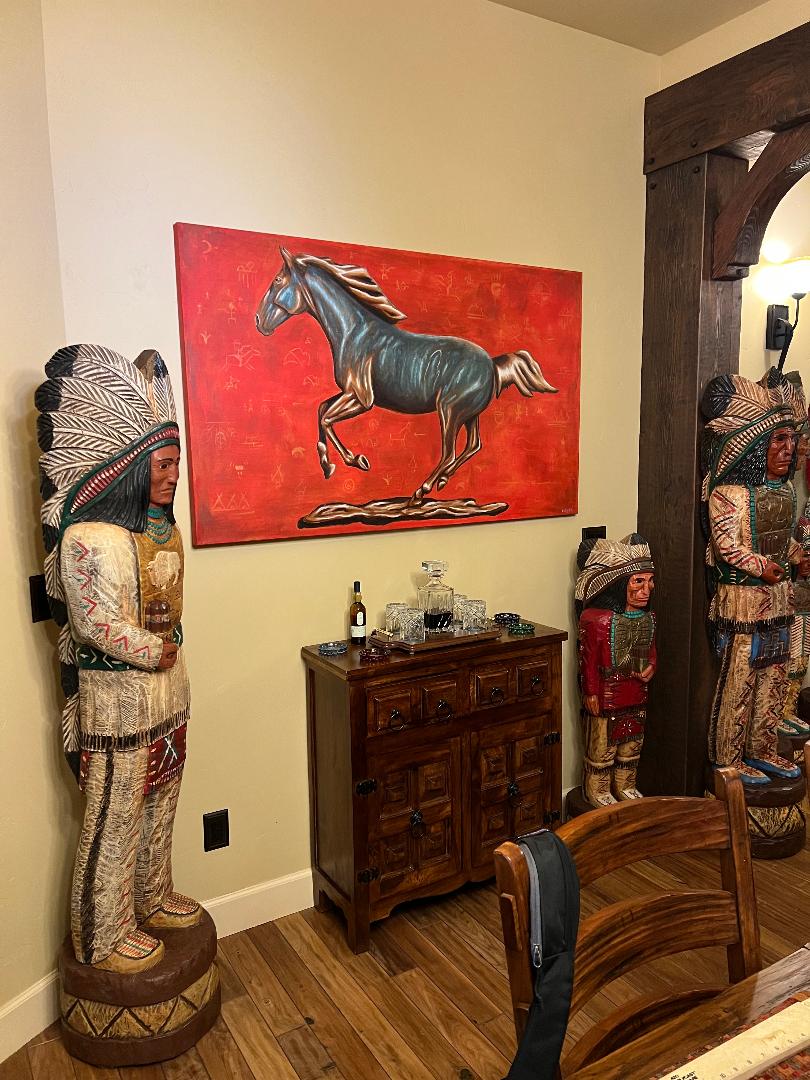 Bronze Horse 36" x 60" Oil on Canvas Painting by Julian Centofante