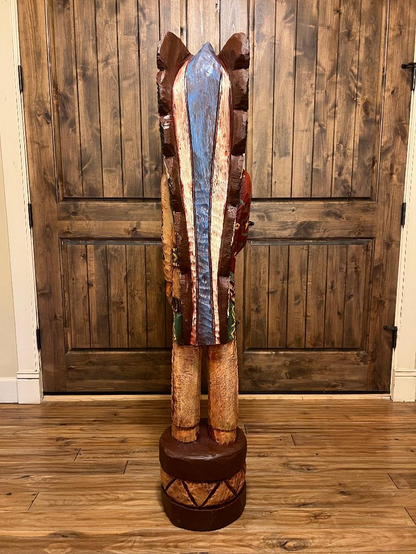 John Gallagher 5 Ft Cigar Store Indian Carved Wooden Statue
