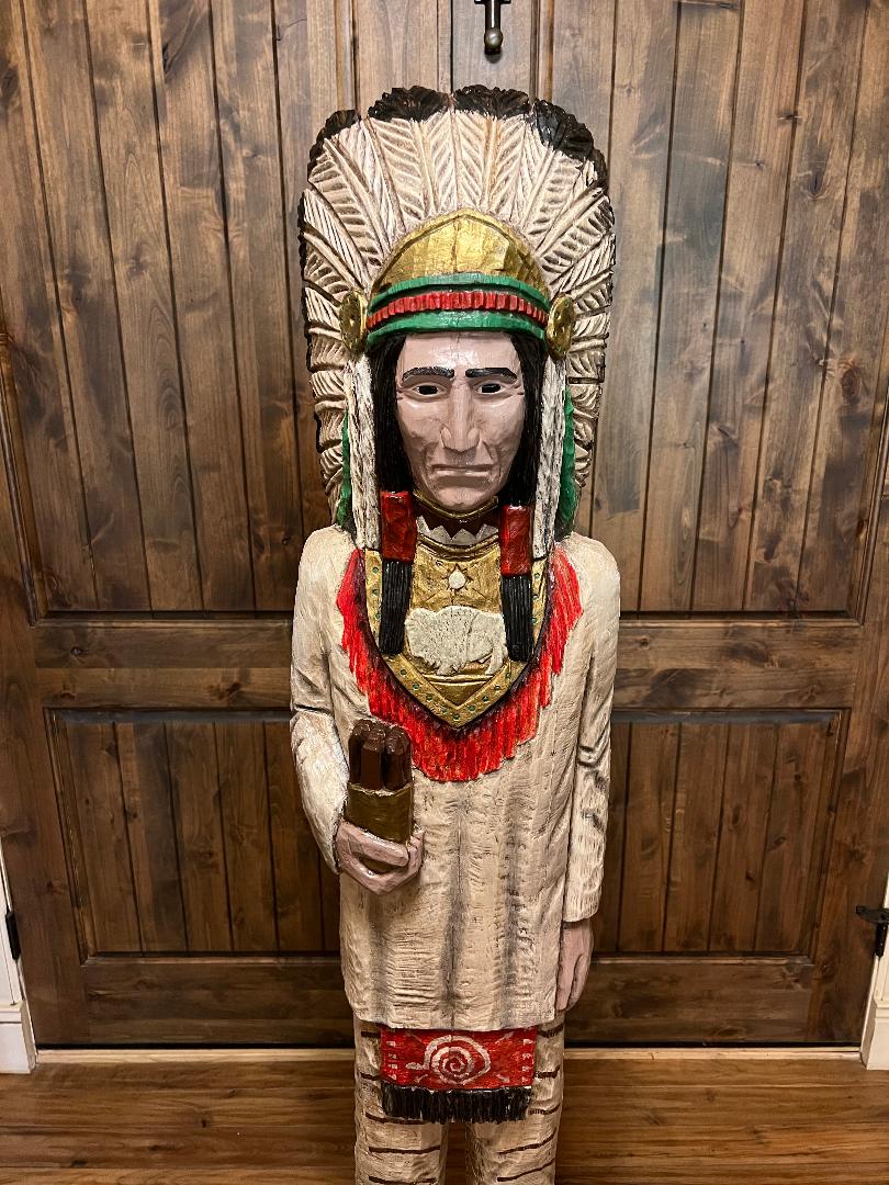 Vintage Wood-Carved Statues - Gallagher Cigar Store Indians