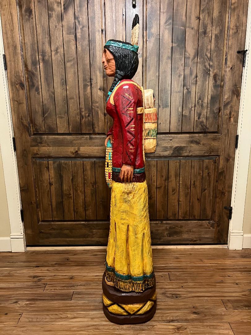 Frank Gallagher 5' 8" Corn Maiden with Papoose Cigar Store Indian