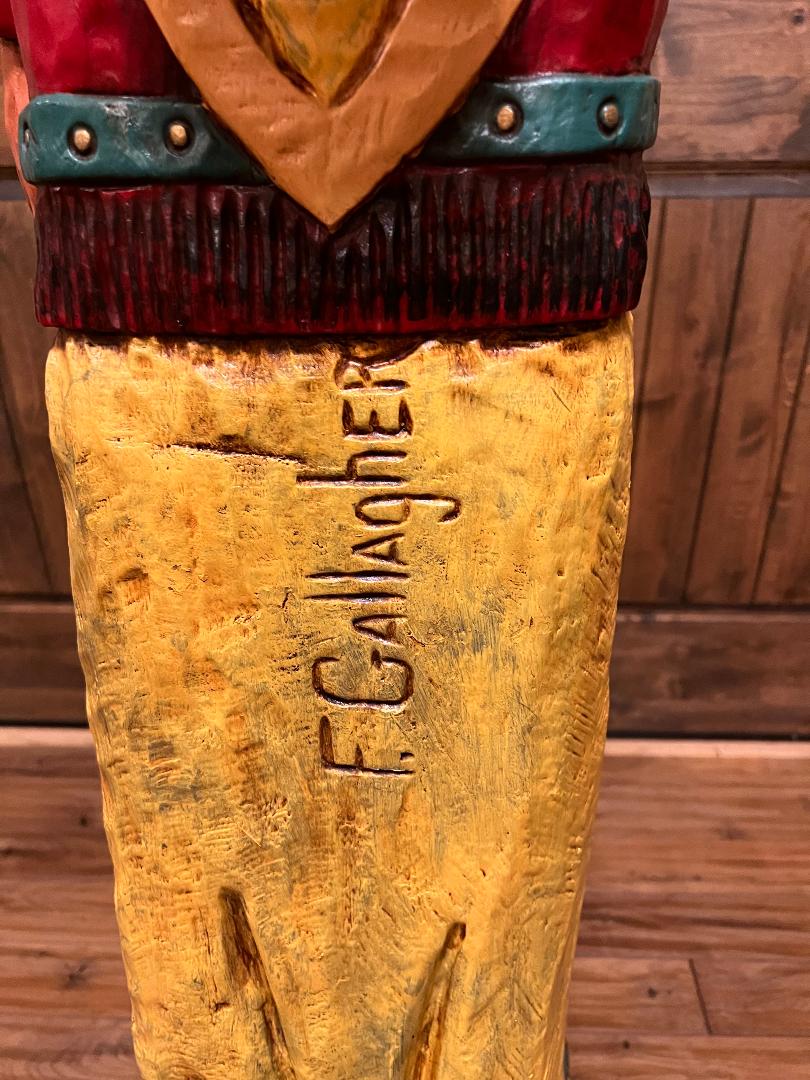 Frank Gallagher 5' 8" Corn Maiden with Papoose Cigar Store Indian