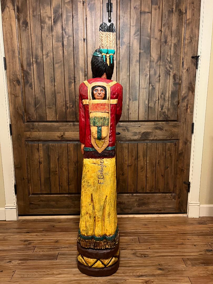 Frank Gallagher 5' 8" Corn Maiden with Papoose Cigar Store Indian