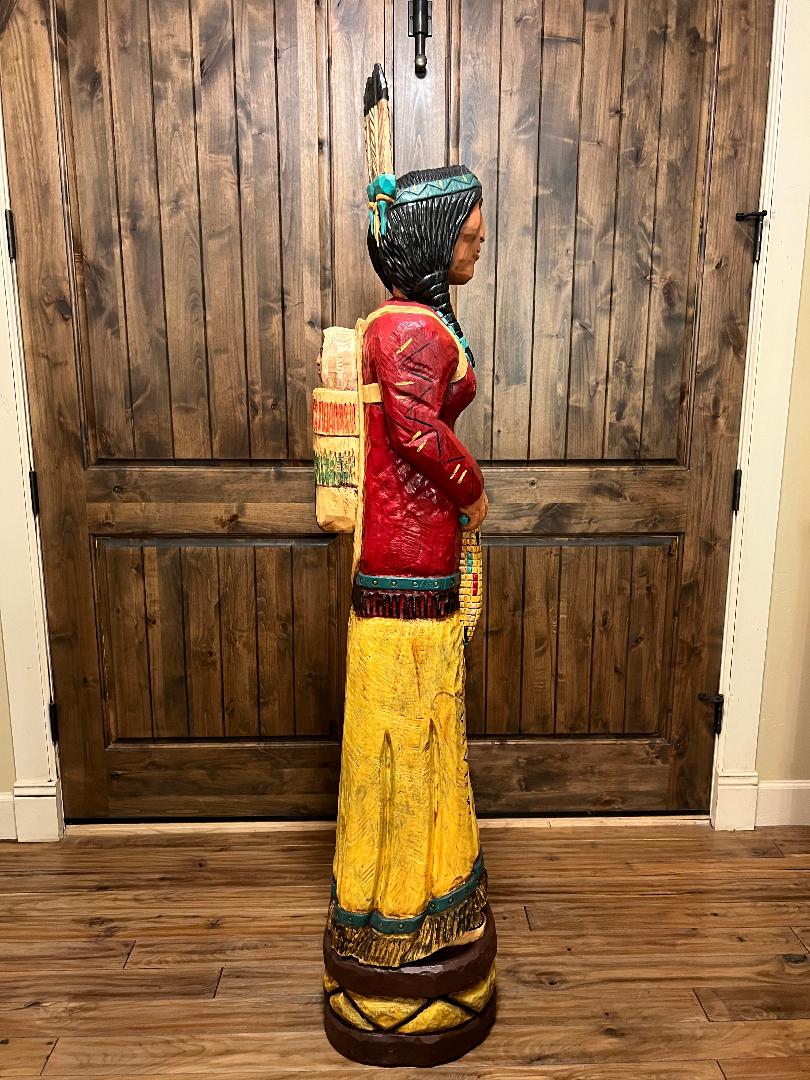 Frank Gallagher 5' 8" Corn Maiden with Papoose Cigar Store Indian