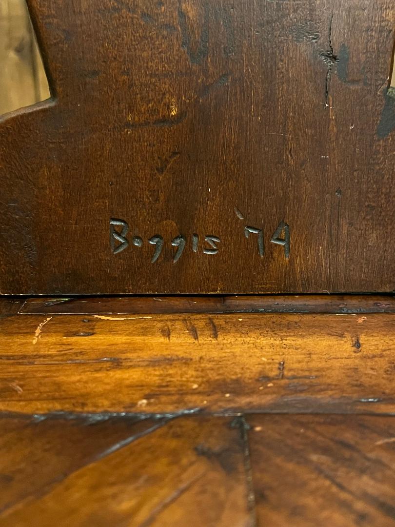 Vintage Ed Boggis  14" OWL CARVING Wooden Statue