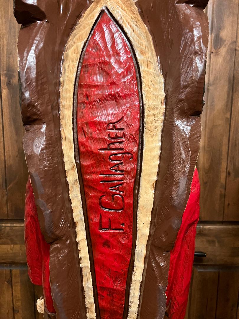 Custom Frank Gallagher Pair Cigar Store Indian and Corn Maiden with Papoose Statue