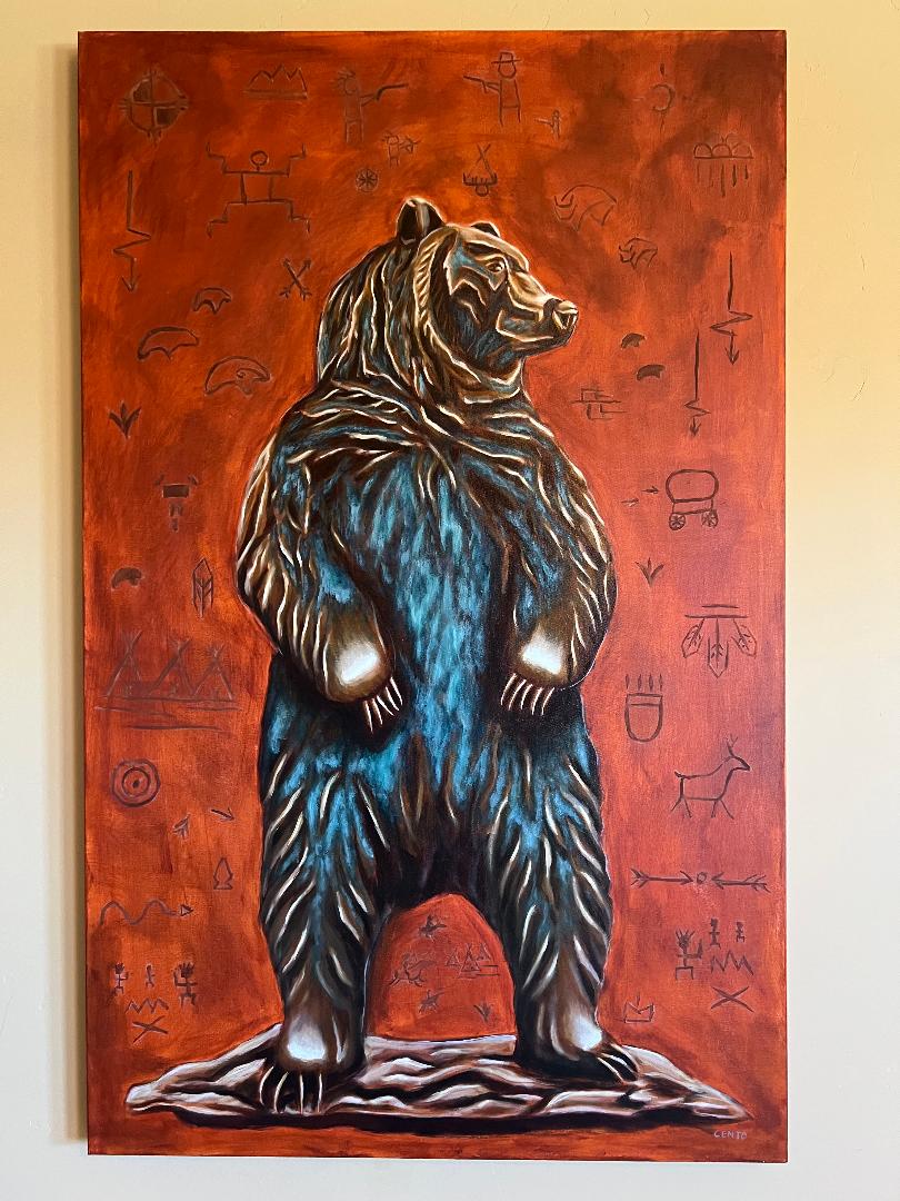 Patina Bear 30" x 48" Oil on Canvas Painting by Julian Centofante