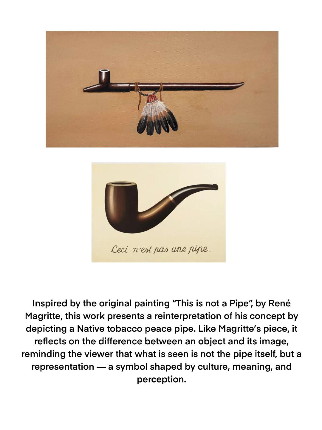 Peace Pipe 12" x 24" Native American Oil on Canvas Painting by Julian Centofante