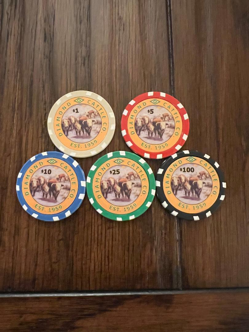 Diamond G Cattle Co. of Montana Custom Clay Poker Chip Set
