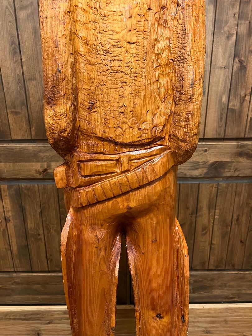 Cowboy Carved Wood Statue 6' 4" by Artist Ray Kawalski Gun Slinger Outlaw