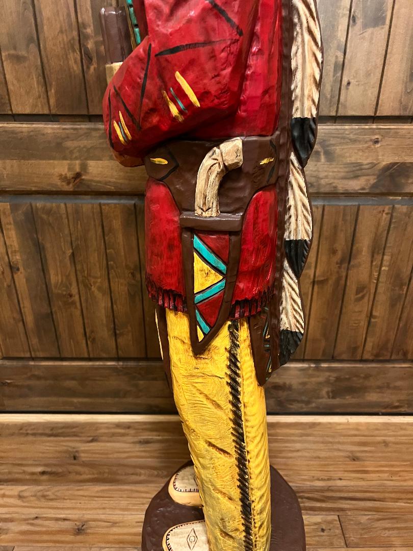 Custom Frank Gallagher 6 Ft Cigar Store Indian Carved Wooden Statue Diamond G Ranch