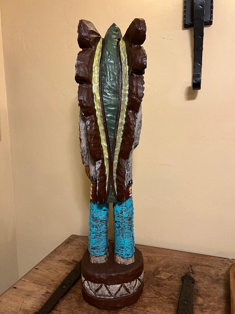 Vintage Ralph Gallagher 3 ft Cigar Store Indian Signature Series Edition Tomahawk