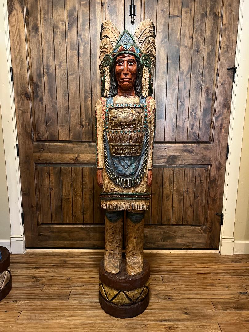 Vintage Wood-Carved Statues - Gallagher Cigar Store Indians