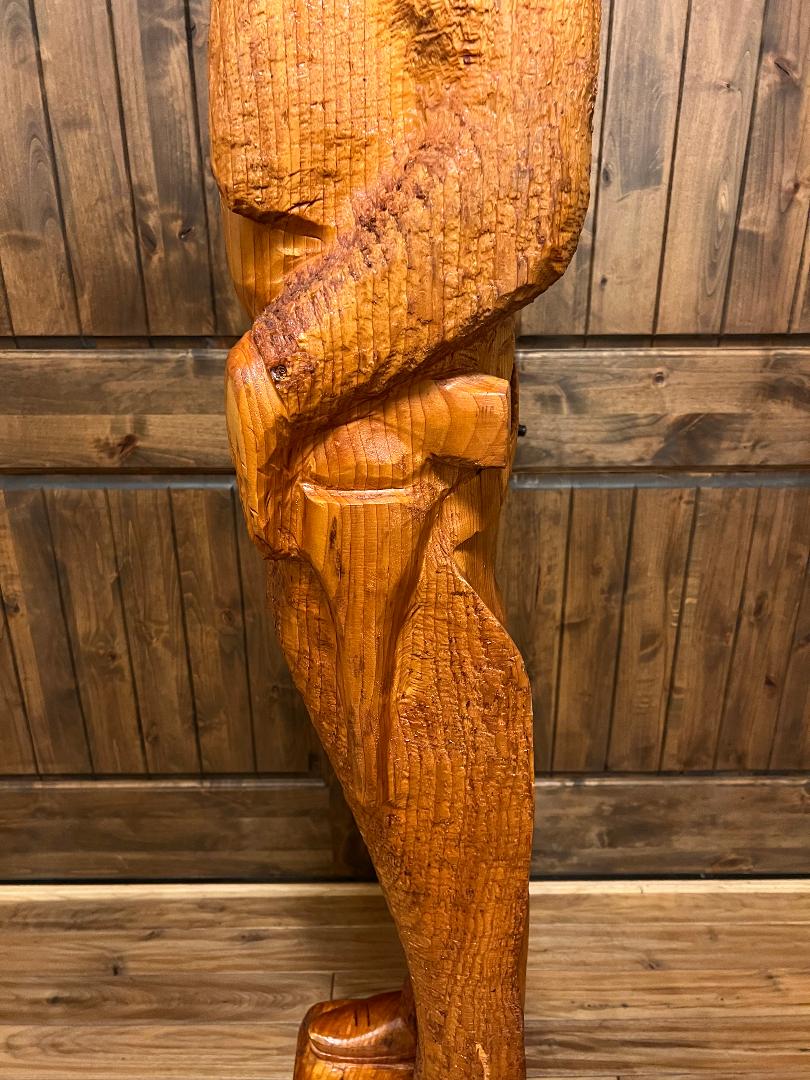Cowboy Carved Wood Statue 6' 4" by Artist Ray Kawalski Gun Slinger Outlaw