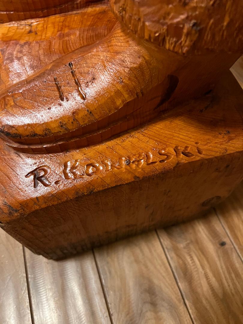 Cowboy Carved Wood Statue 6' 4" by Artist Ray Kawalski Gun Slinger Outlaw