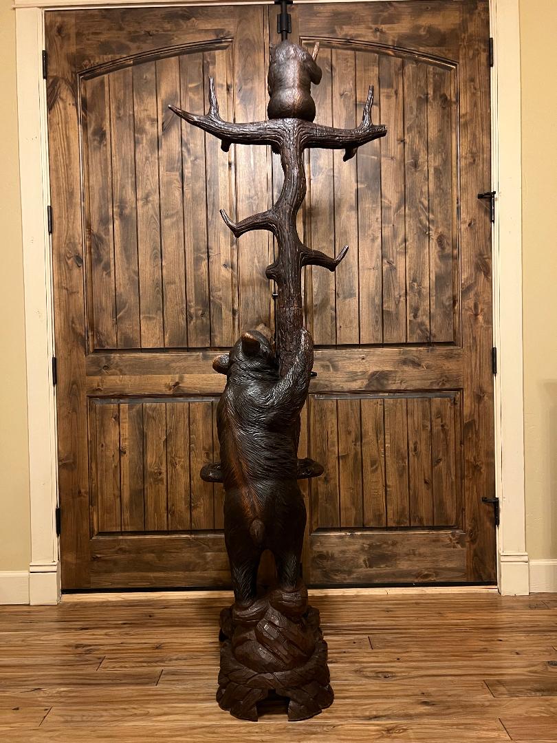 Black Forest Bear & Cub Hall Tree Stand 79" Tall Coat Umbrella Cane