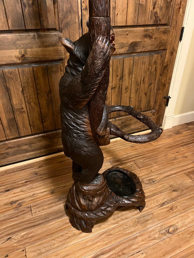Black Forest Bear & Cub Hall Tree Stand 79" Tall Coat Umbrella Cane