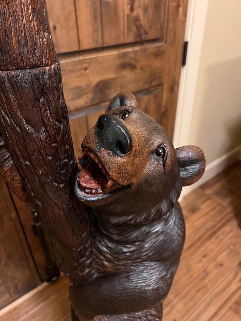 Black Forest Bear & Cub Hall Tree Stand 79" Tall Coat Umbrella Cane