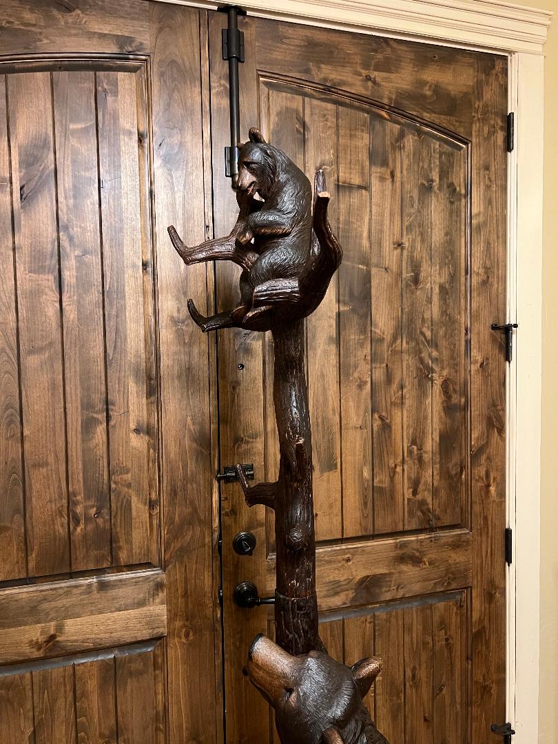 Black Forest Bear & Cub Hall Tree Stand 79" Tall Coat Umbrella Cane