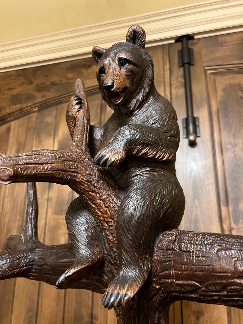 Black Forest Bear & Cub Hall Tree Stand 79" Tall Coat Umbrella Cane