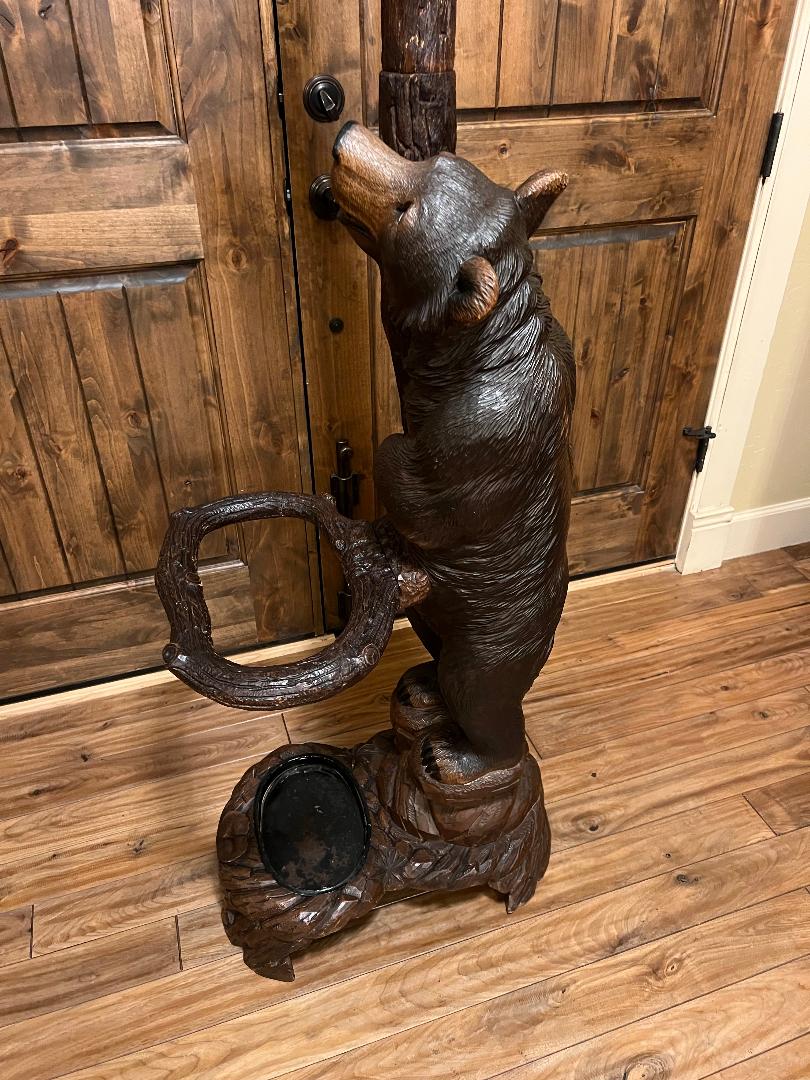 Black Forest Bear & Cub Hall Tree Stand 79" Tall Coat Umbrella Cane