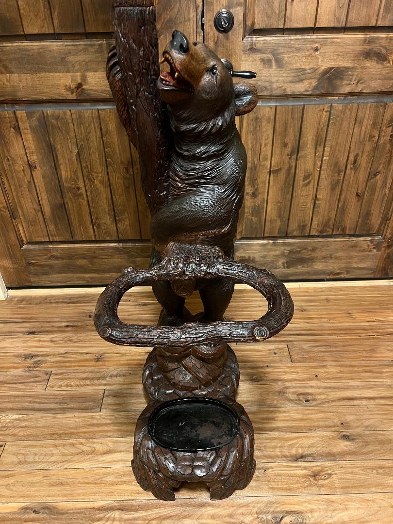Black Forest Bear & Cub Hall Tree Stand 79" Tall Coat Umbrella Cane