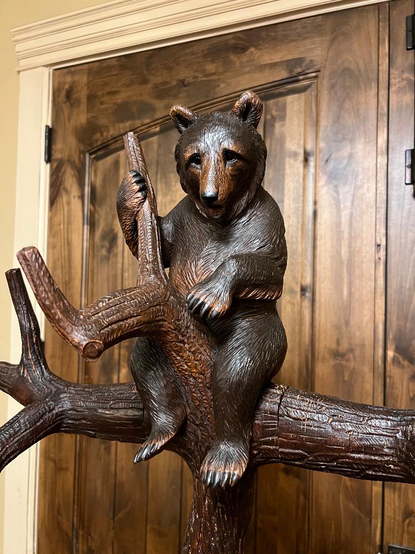 Black Forest Bear & Cub Hall Tree Stand 79" Tall Coat Umbrella Cane